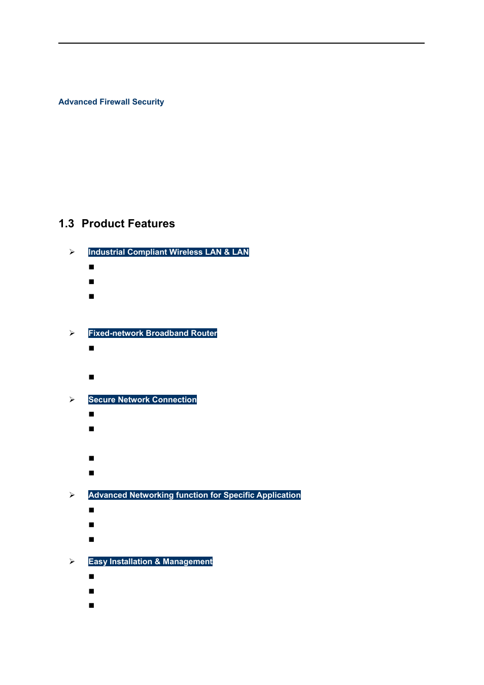 3 product features, Product features | PLANET WNRT-627 User Manual | Page 9 / 156