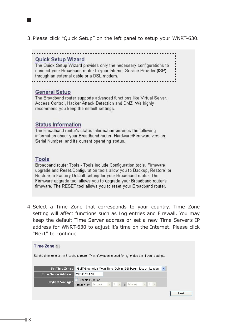 PLANET WNRT-630 User Manual | Page 8 / 12