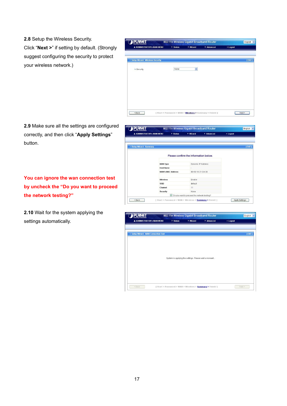 PLANET WNRT-632 User Manual | Page 17 / 86