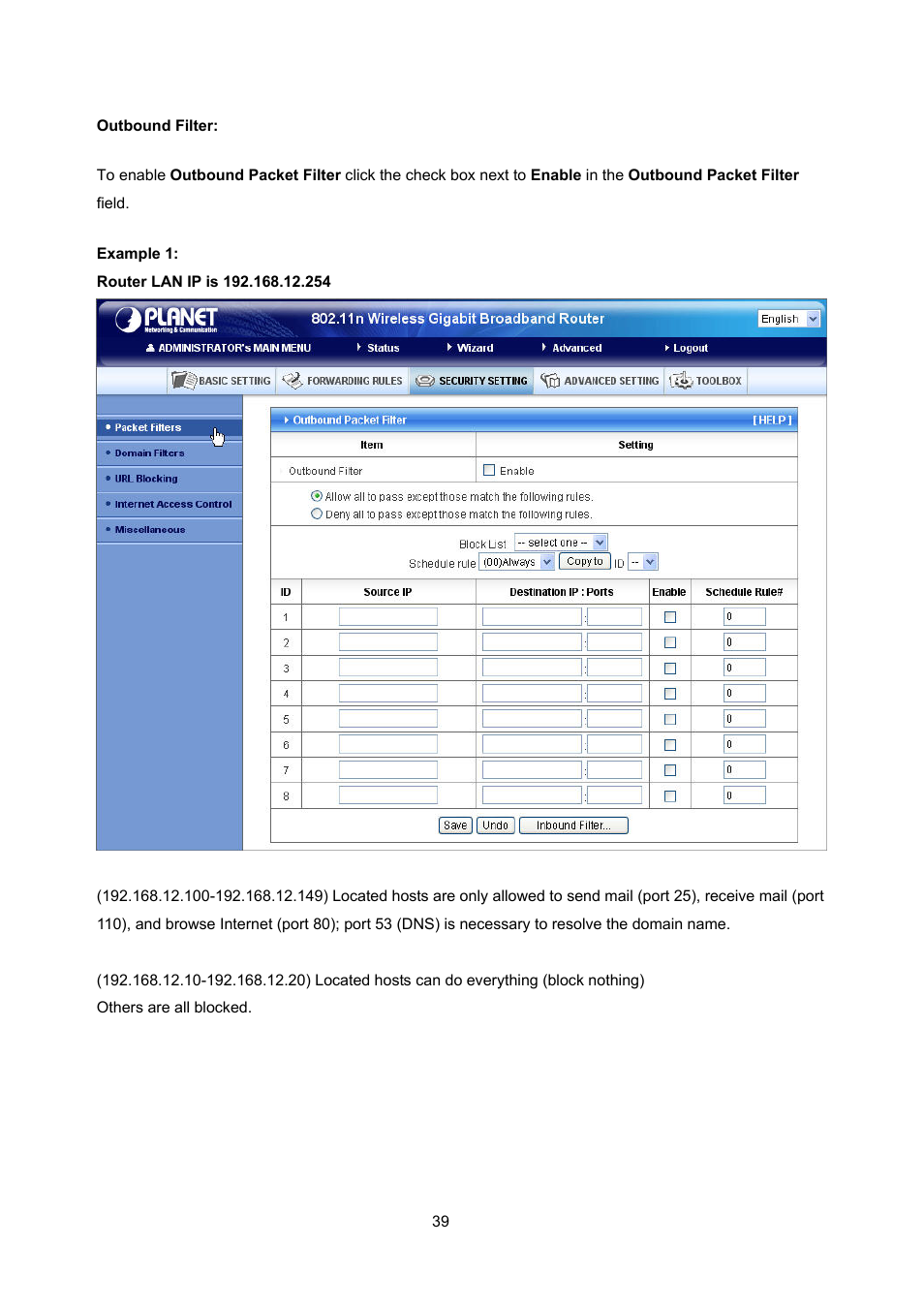 PLANET WNRT-632 User Manual | Page 39 / 86