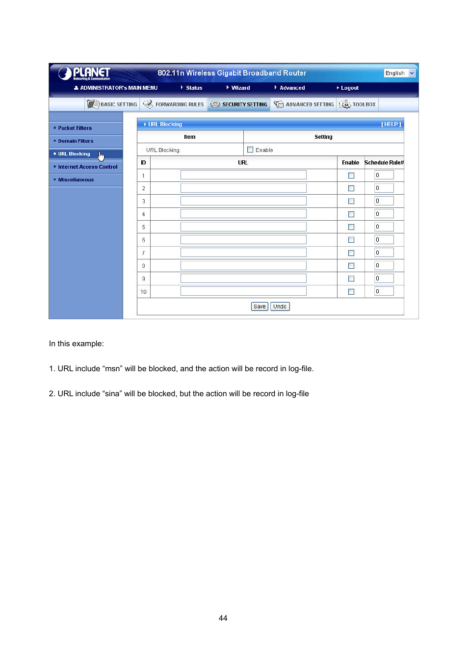 PLANET WNRT-632 User Manual | Page 44 / 86