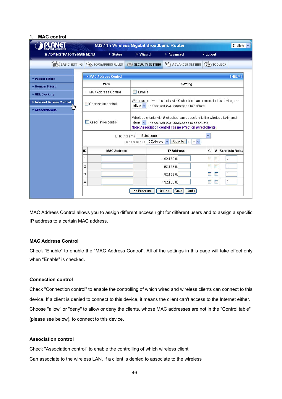 PLANET WNRT-632 User Manual | Page 46 / 86