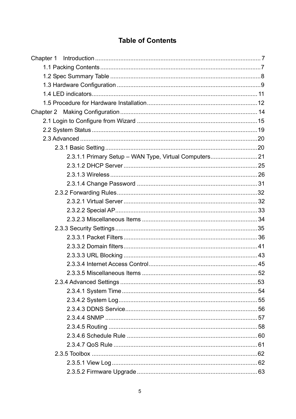 PLANET WNRT-632 User Manual | Page 5 / 86