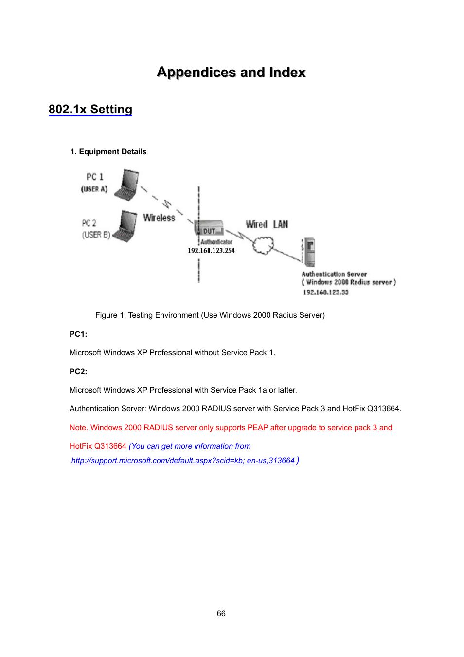 Appendices and index, 1x setting | PLANET WNRT-632 User Manual | Page 66 / 86