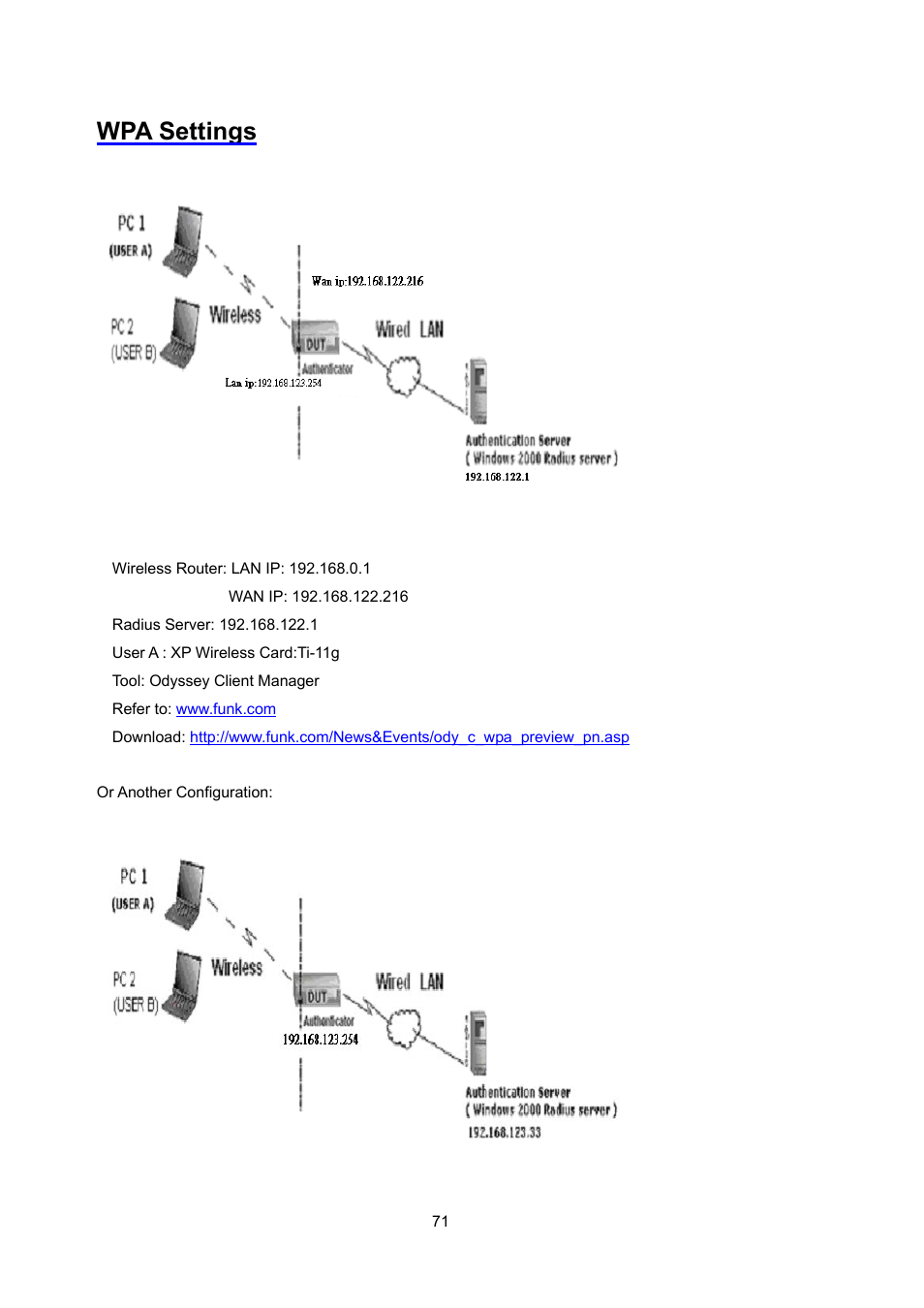 Wpa settings | PLANET WNRT-632 User Manual | Page 71 / 86