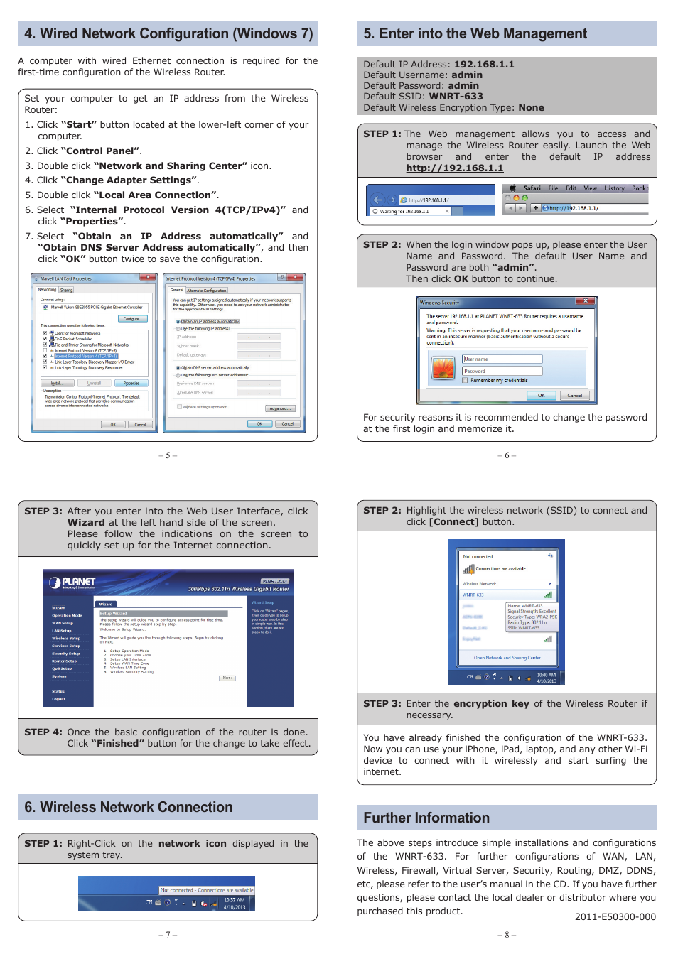 Wireless network connection further information | PLANET WNRT-633 User Manual | Page 2 / 2