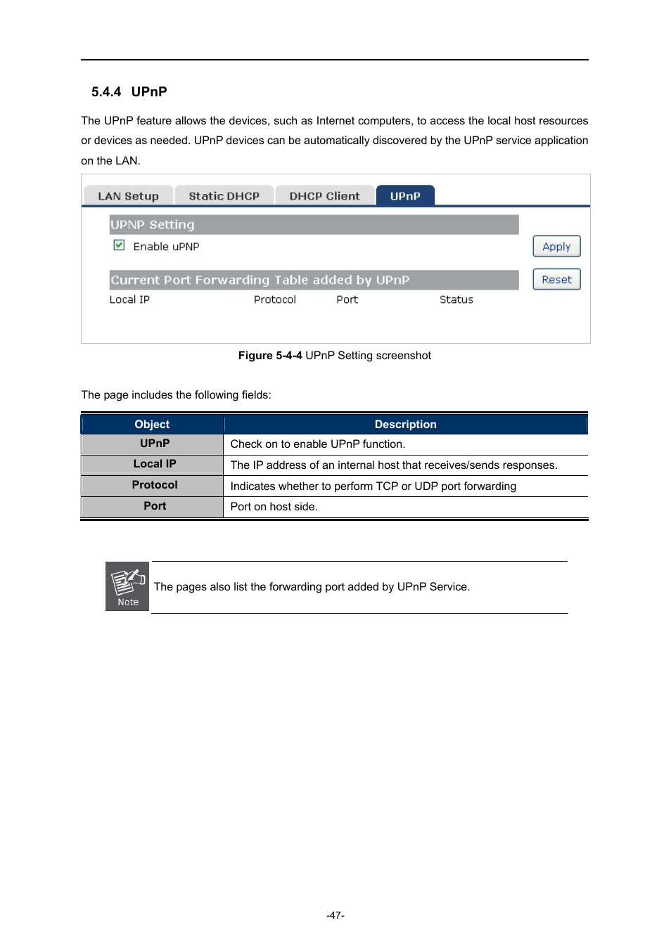 4 upnp, Upnp | PLANET WNRT-633 User Manual | Page 54 / 114