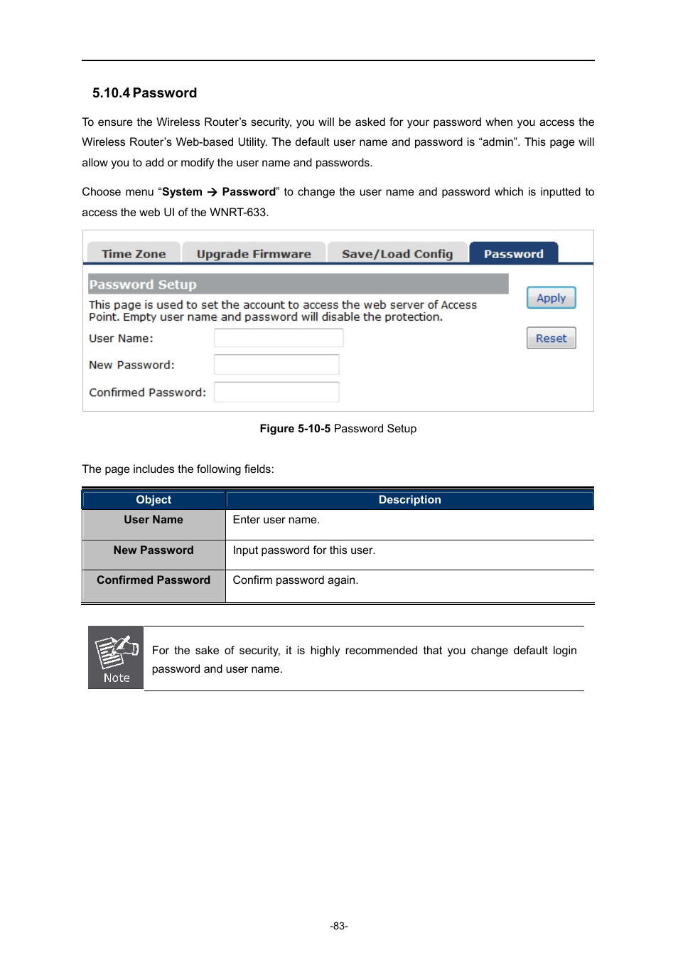 4 password, Password | PLANET WNRT-633 User Manual | Page 90 / 114