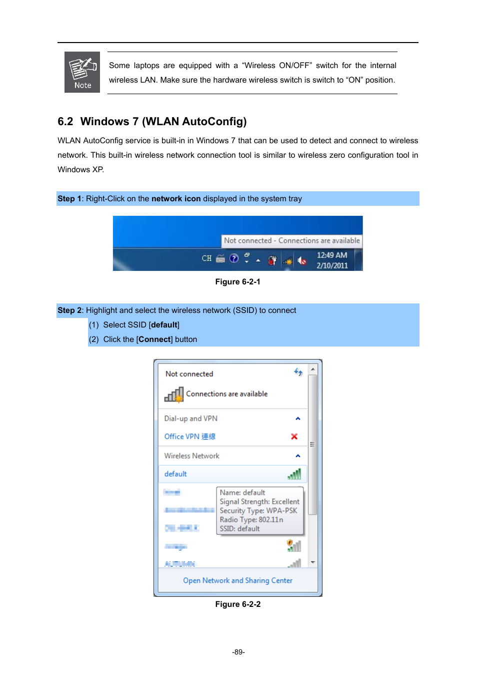 2 windows 7 (wlan autoconfig), Windows 7 (wlan autoconfig) | PLANET WNRT-633 User Manual | Page 96 / 114