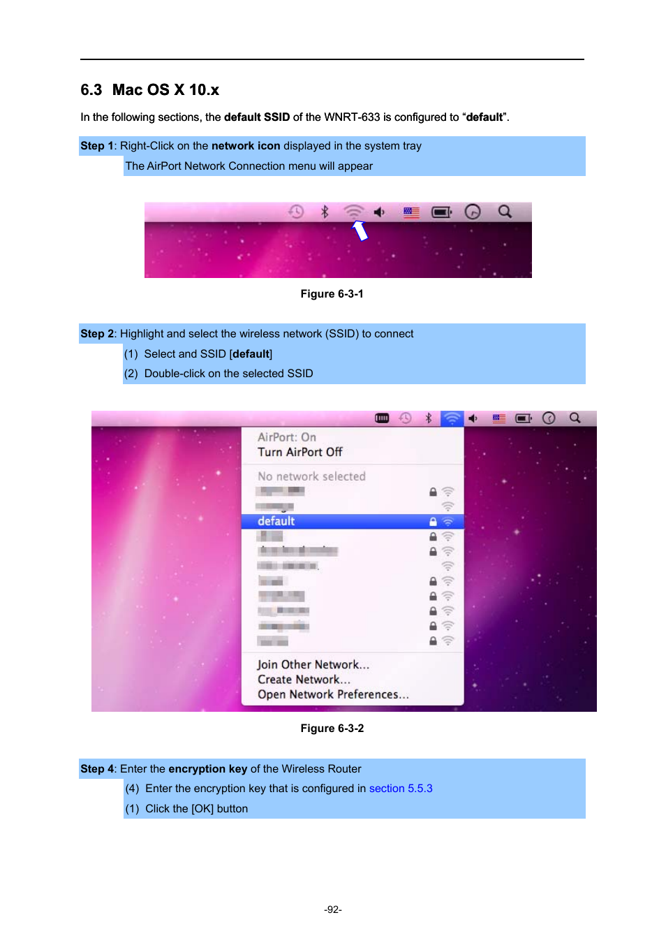 3 mac os x 10.x, Mac os x 10.x | PLANET WNRT-633 User Manual | Page 99 / 114