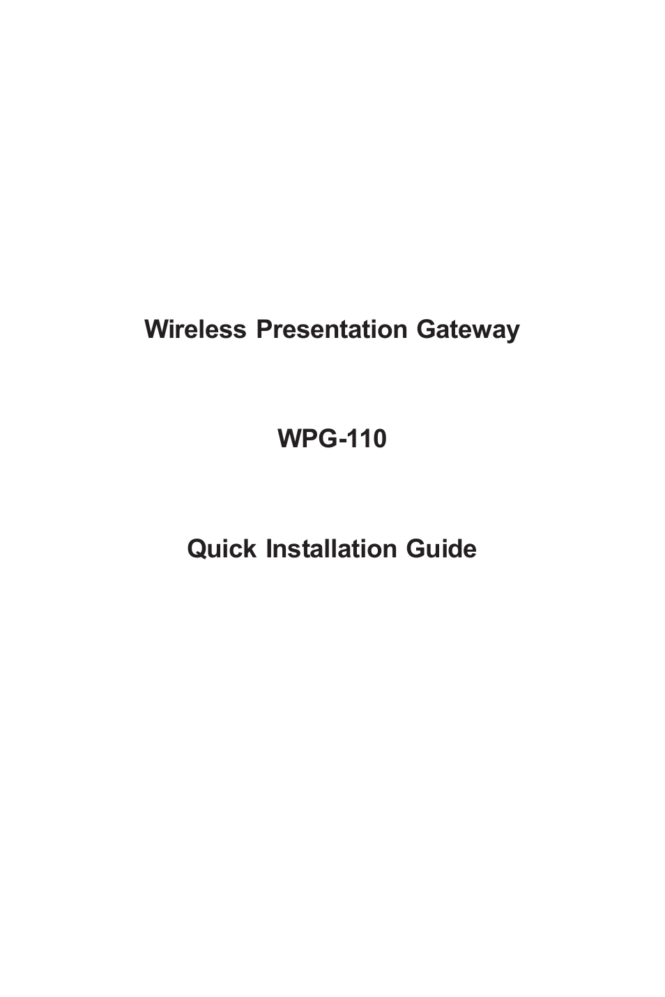 PLANET WPG-110 User Manual | 8 pages
