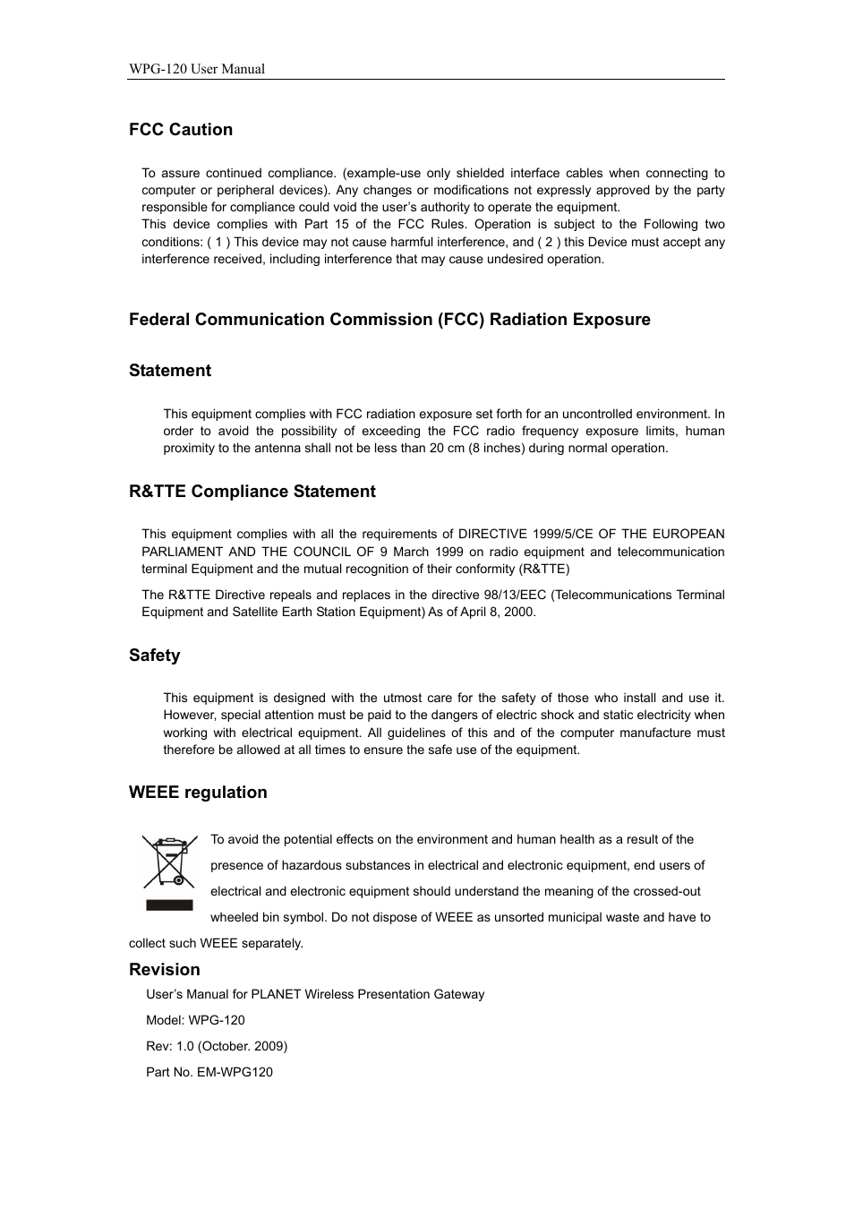 PLANET WPG-120 User Manual | Page 3 / 30