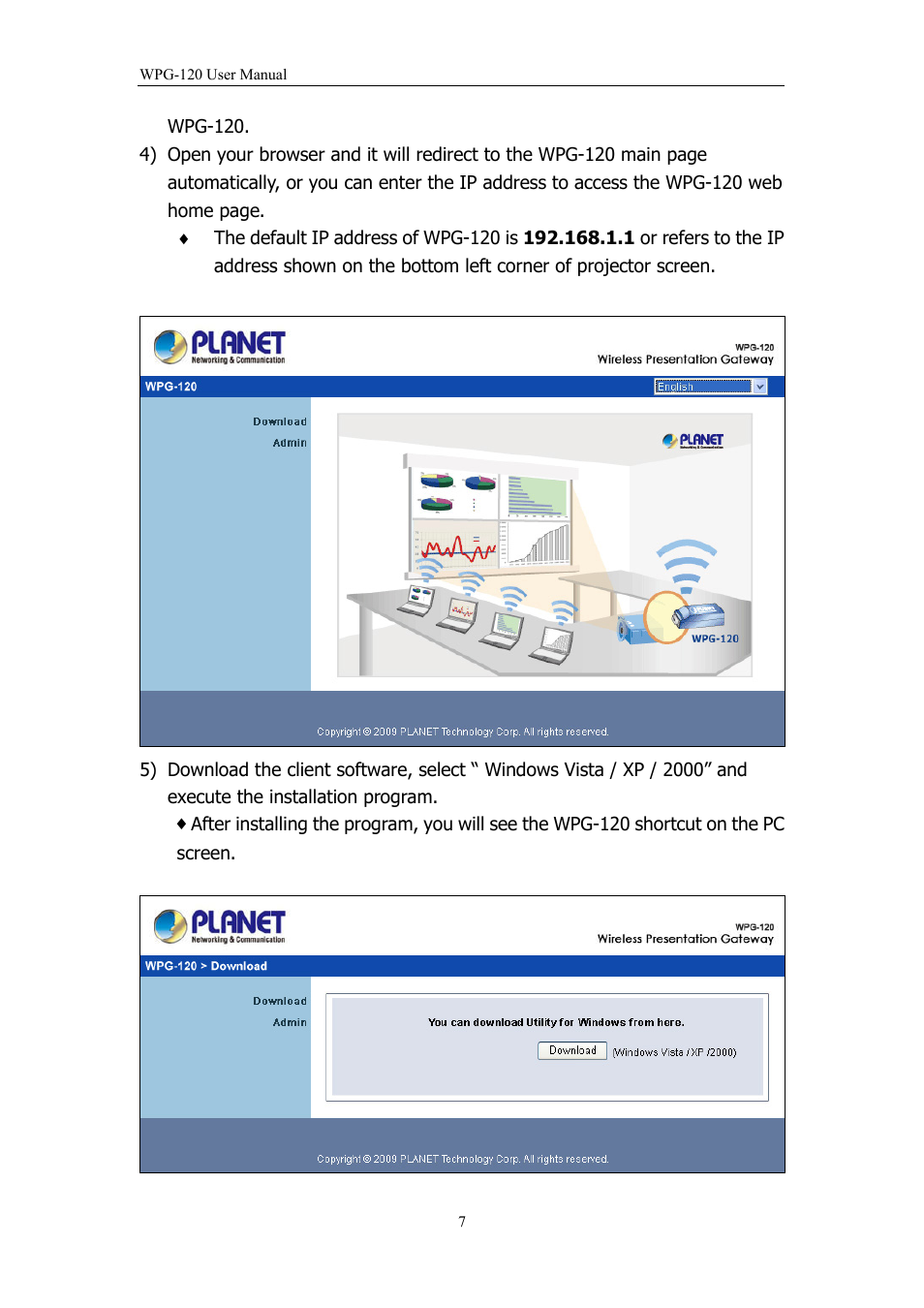 PLANET WPG-120 User Manual | Page 7 / 30