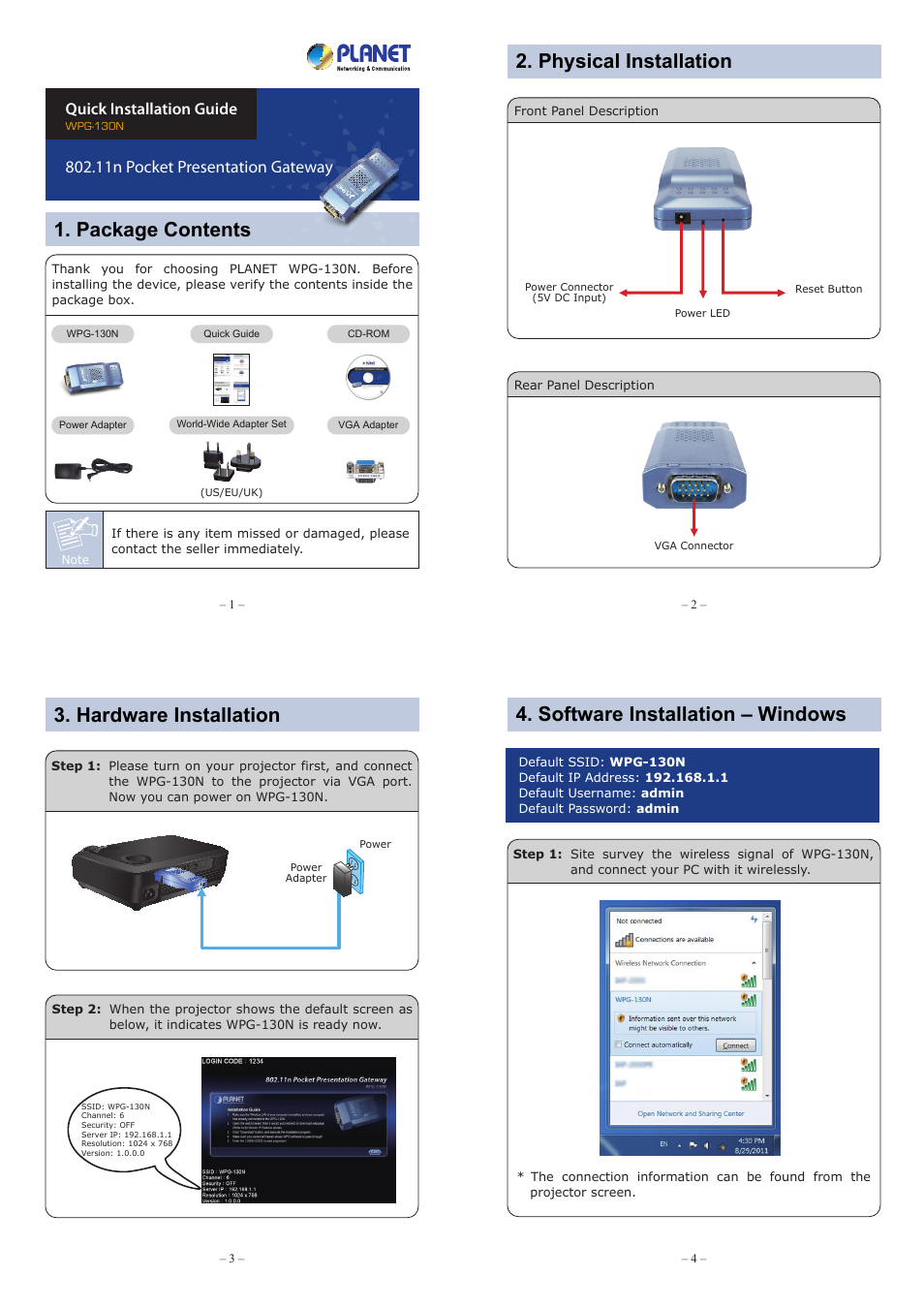 PLANET WPG-130N User Manual | 2 pages