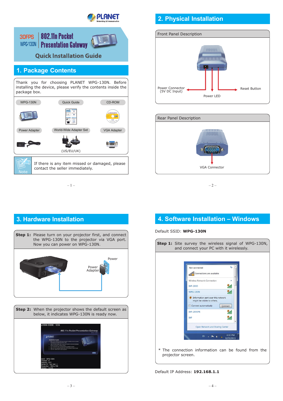 PLANET WPG-130N User Manual | 2 pages