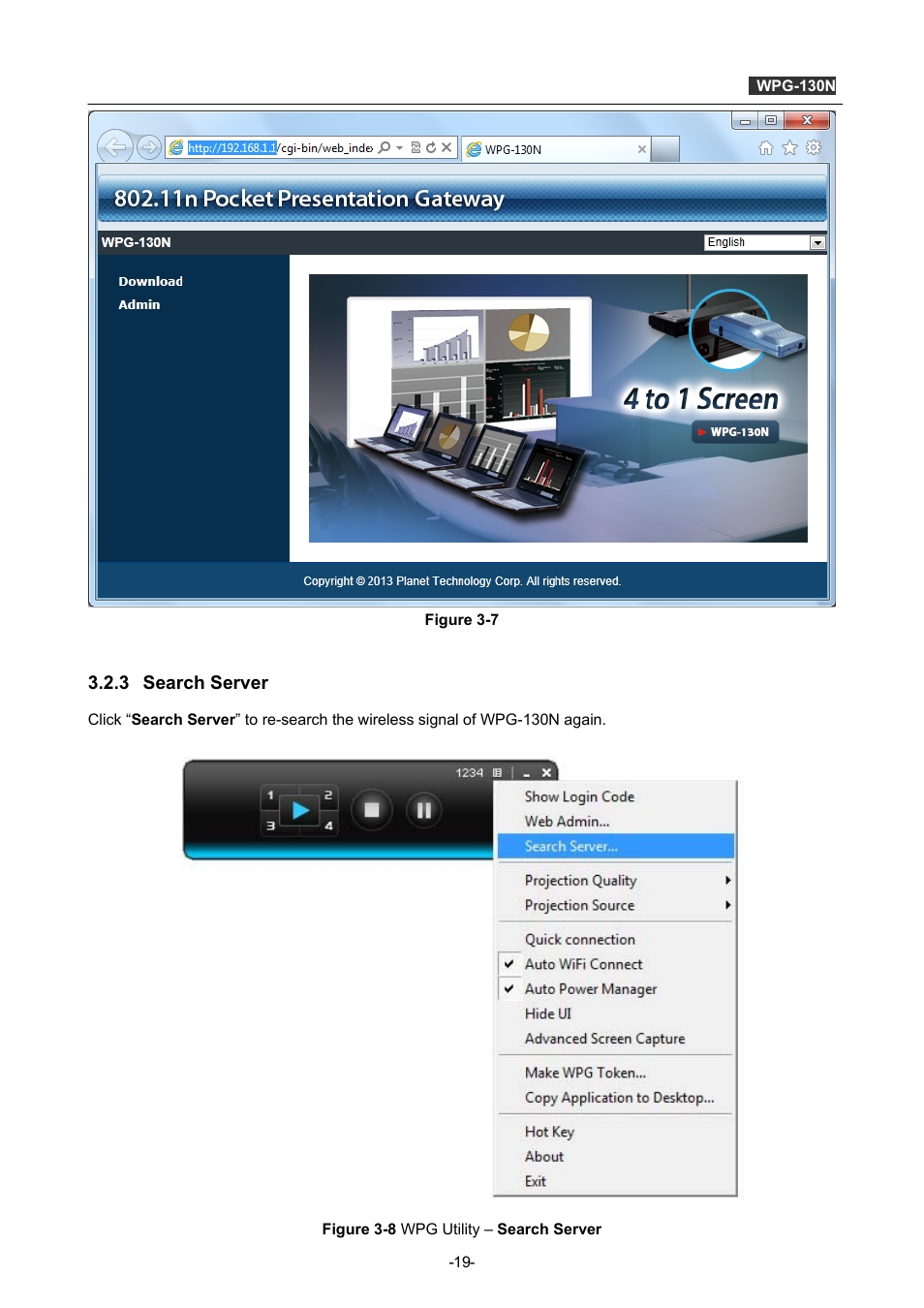 3 search server, Search server | PLANET WPG-130N User Manual | Page 19 / 53