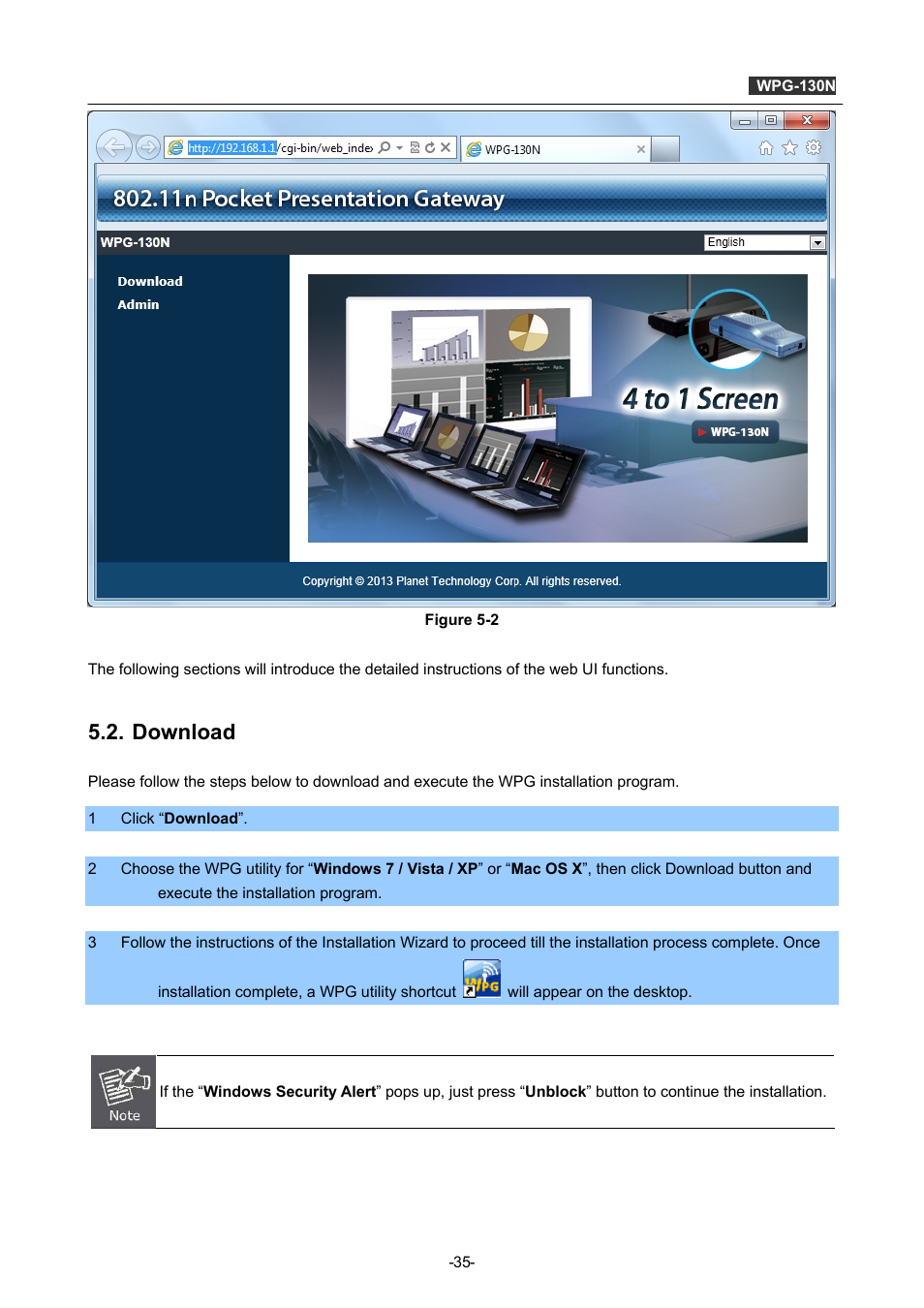 Download | PLANET WPG-130N User Manual | Page 35 / 53