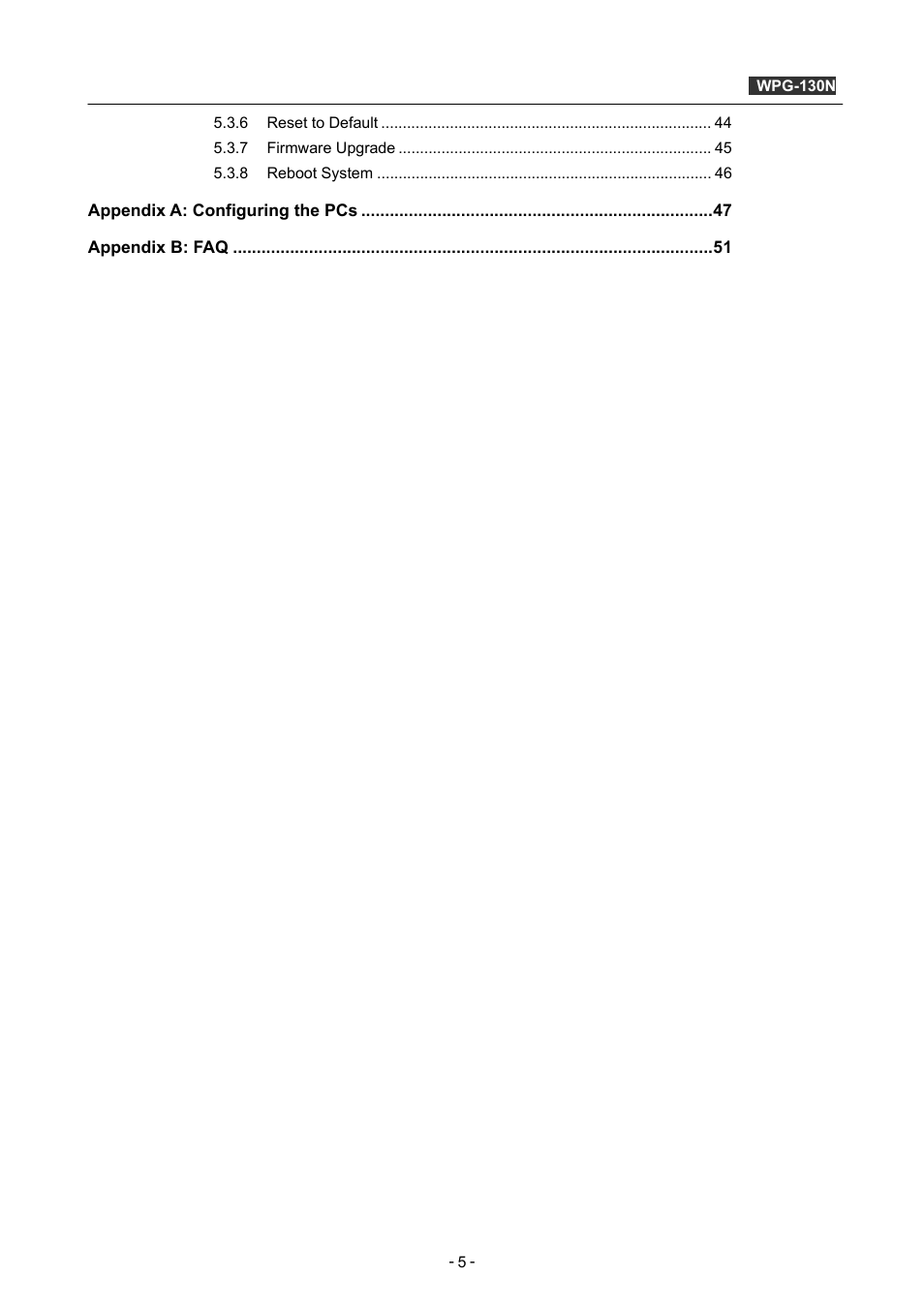 PLANET WPG-130N User Manual | Page 5 / 53