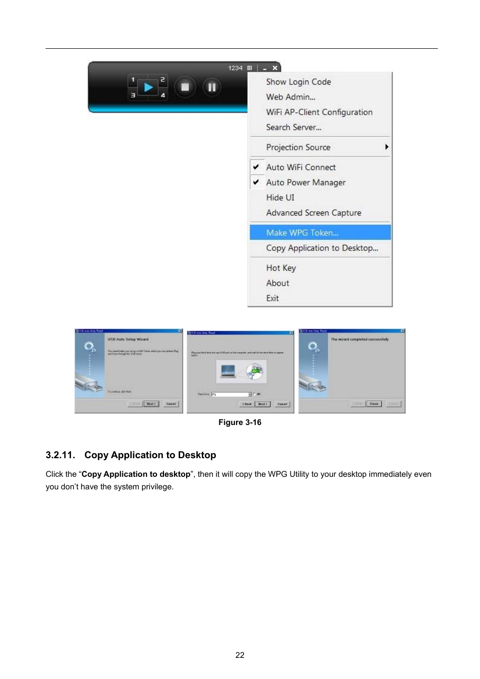 Copy application to desktop | PLANET WPG-130N User Manual | Page 22 / 50