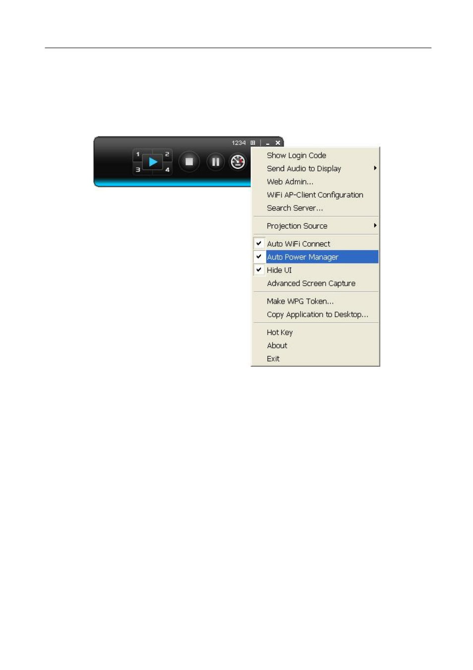 Auto power manager, Hide ui | PLANET WPG-200N User Manual | Page 23 / 53