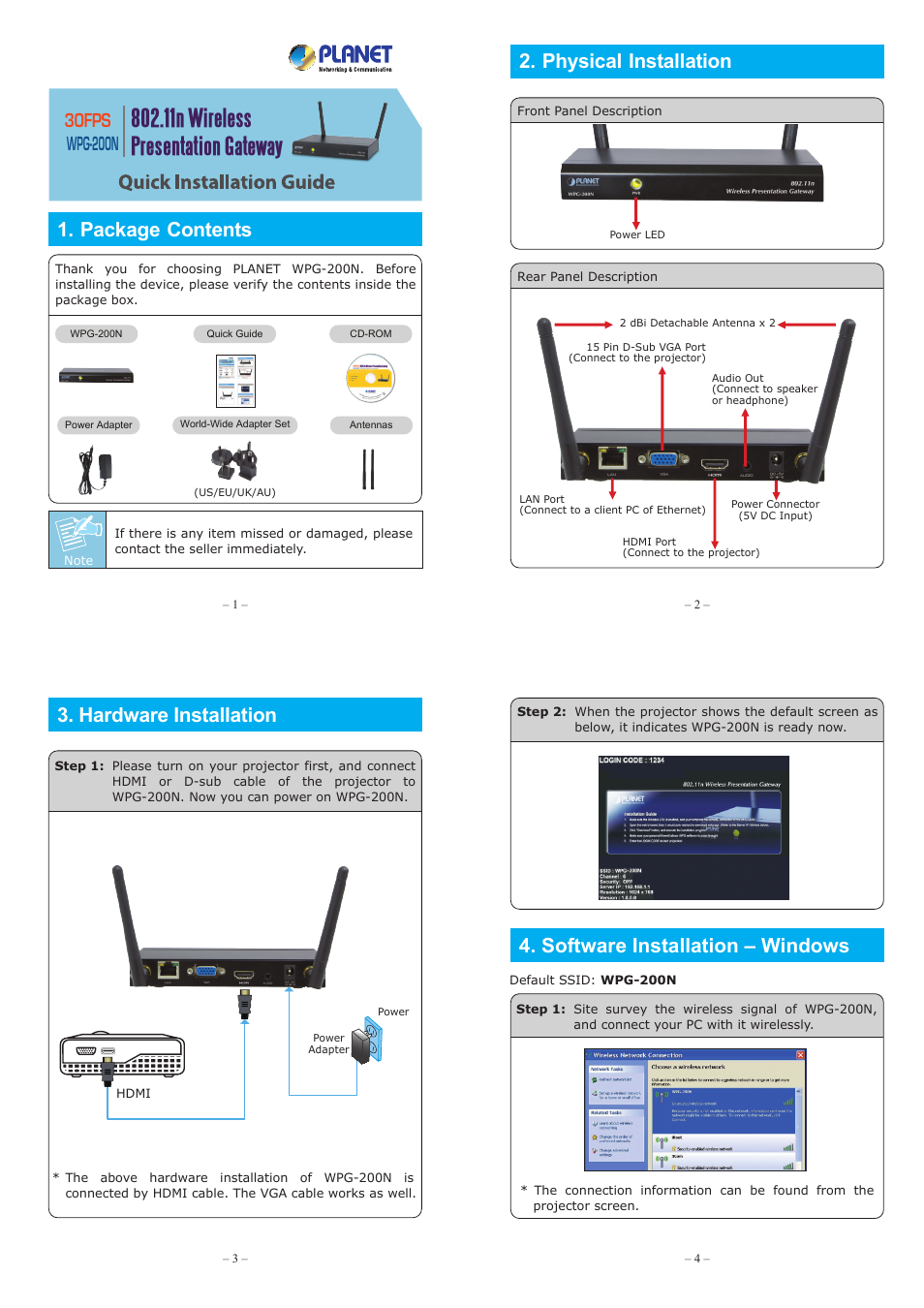 PLANET WPG-200N User Manual | 2 pages