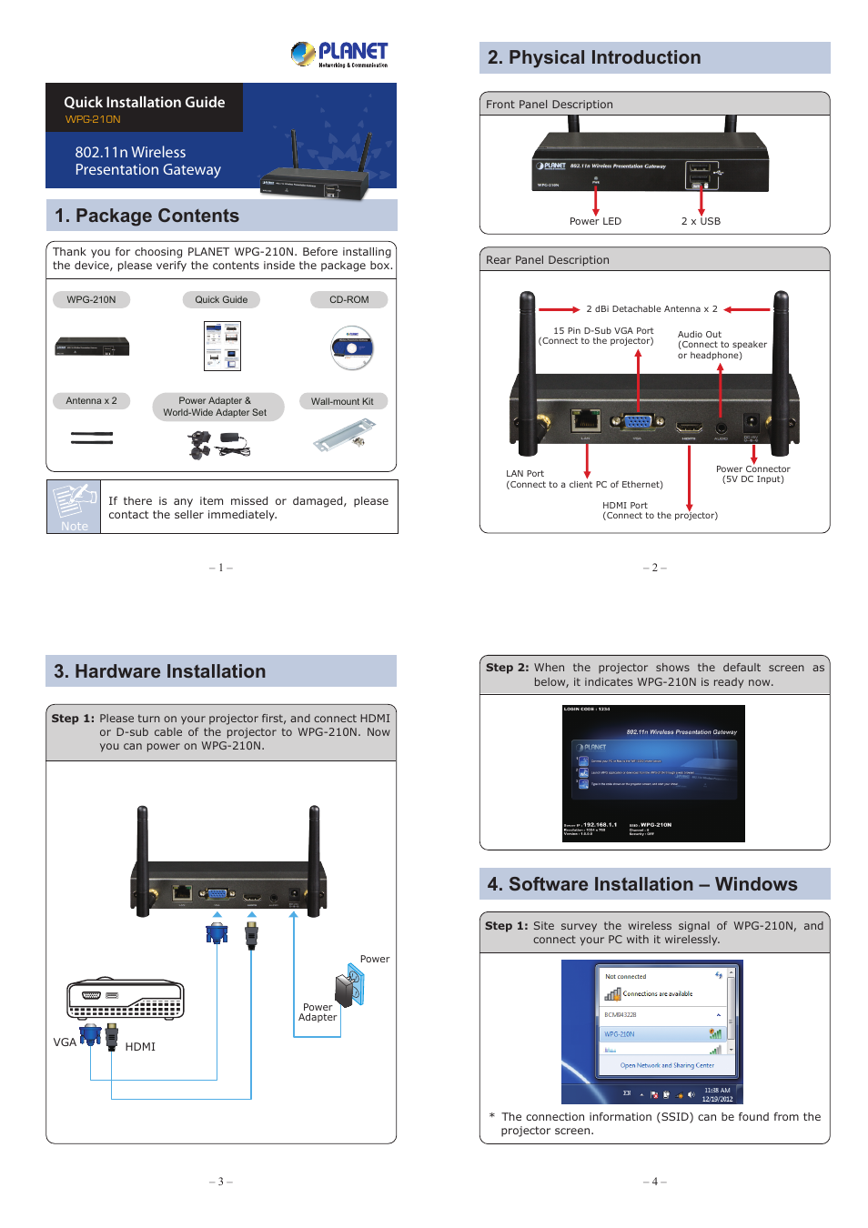 PLANET WPG-210N User Manual | 2 pages