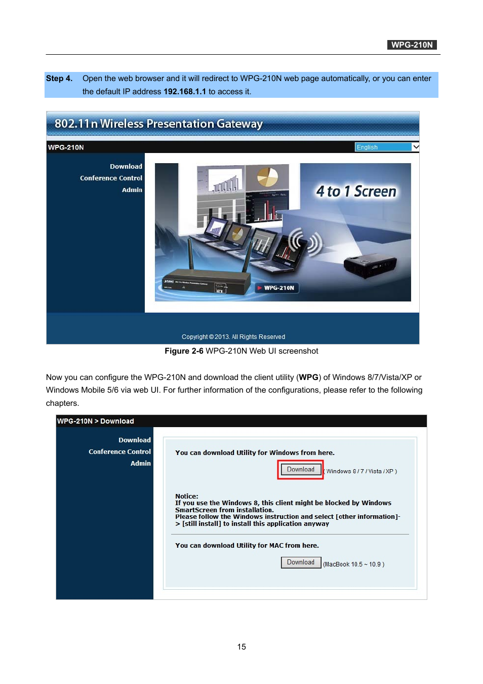 PLANET WPG-210N User Manual | Page 15 / 64