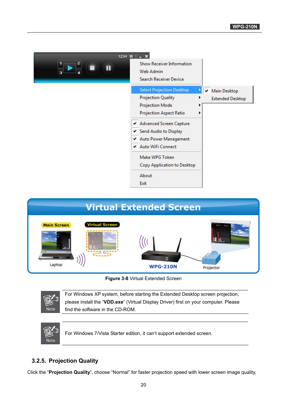 Projection quality | PLANET WPG-210N User Manual | Page 20 / 64