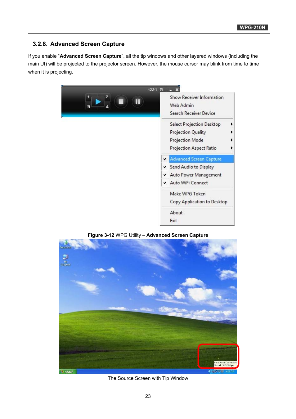 Advanced screen capture | PLANET WPG-210N User Manual | Page 23 / 64