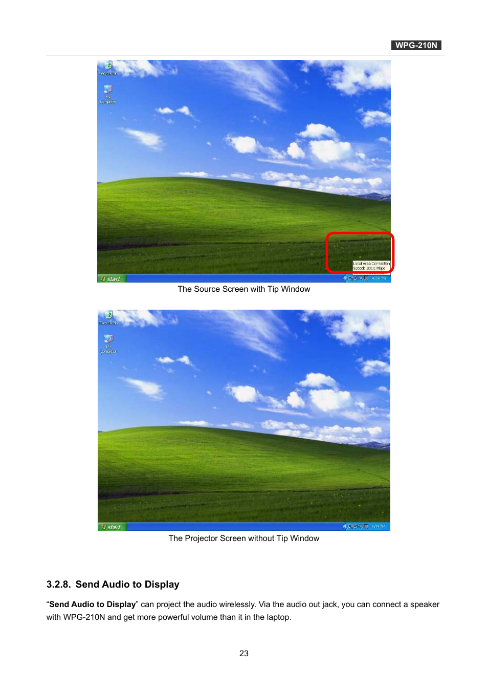 Send audio to display | PLANET WPG-210N User Manual | Page 23 / 62