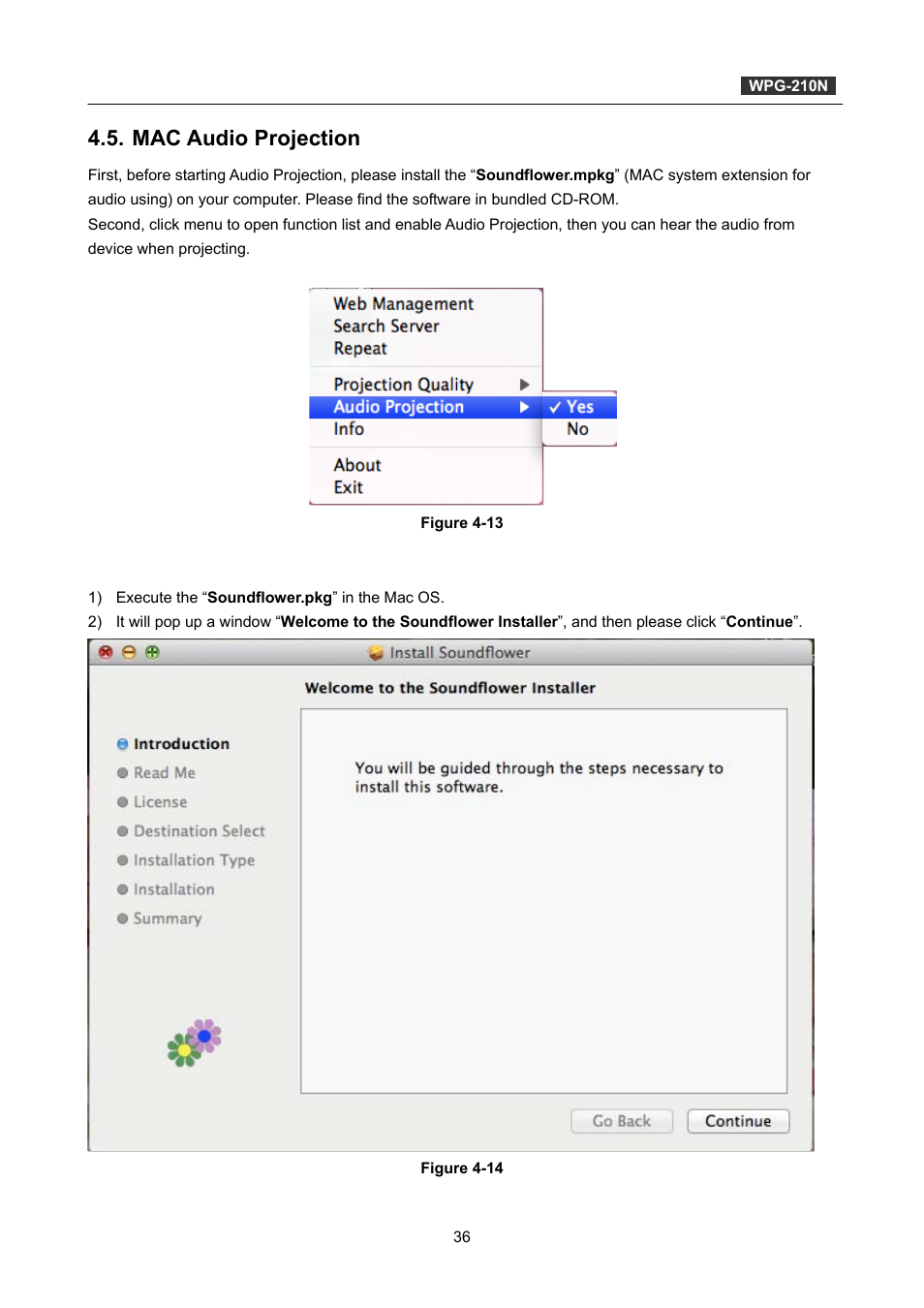 Mac audio projection | PLANET WPG-210N User Manual | Page 36 / 62