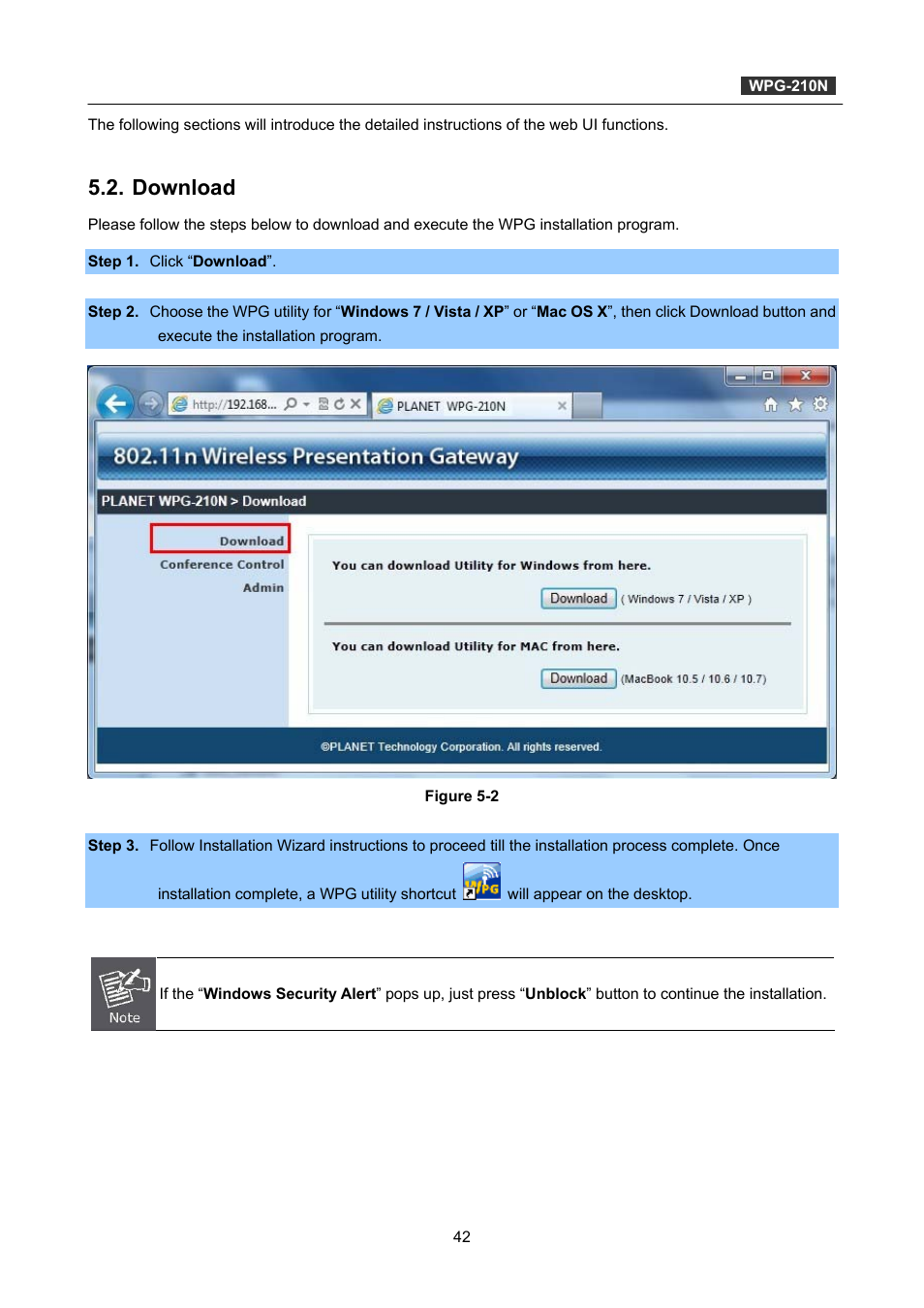 Download | PLANET WPG-210N User Manual | Page 42 / 62
