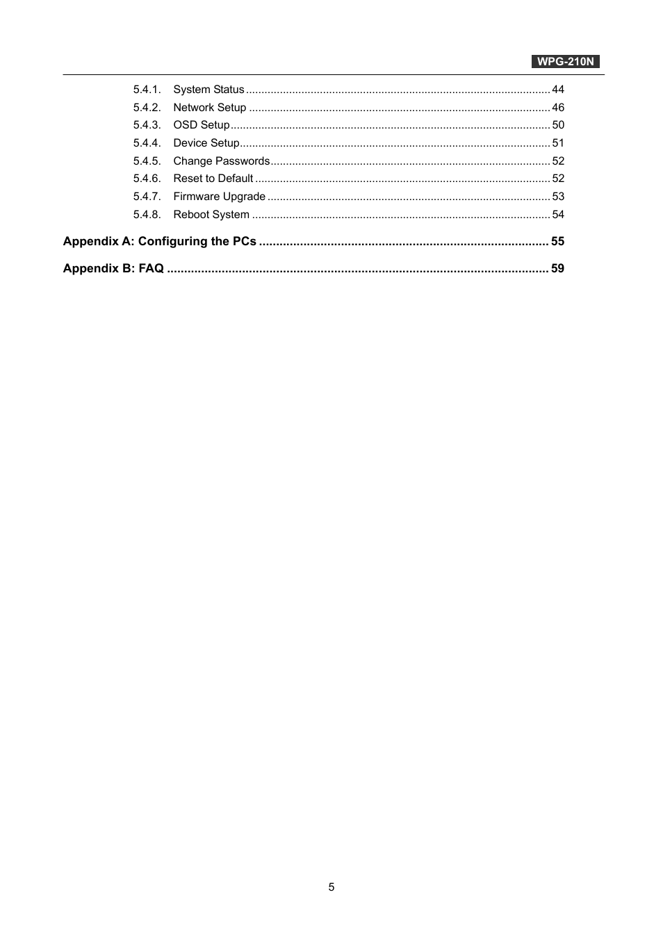 PLANET WPG-210N User Manual | Page 5 / 62