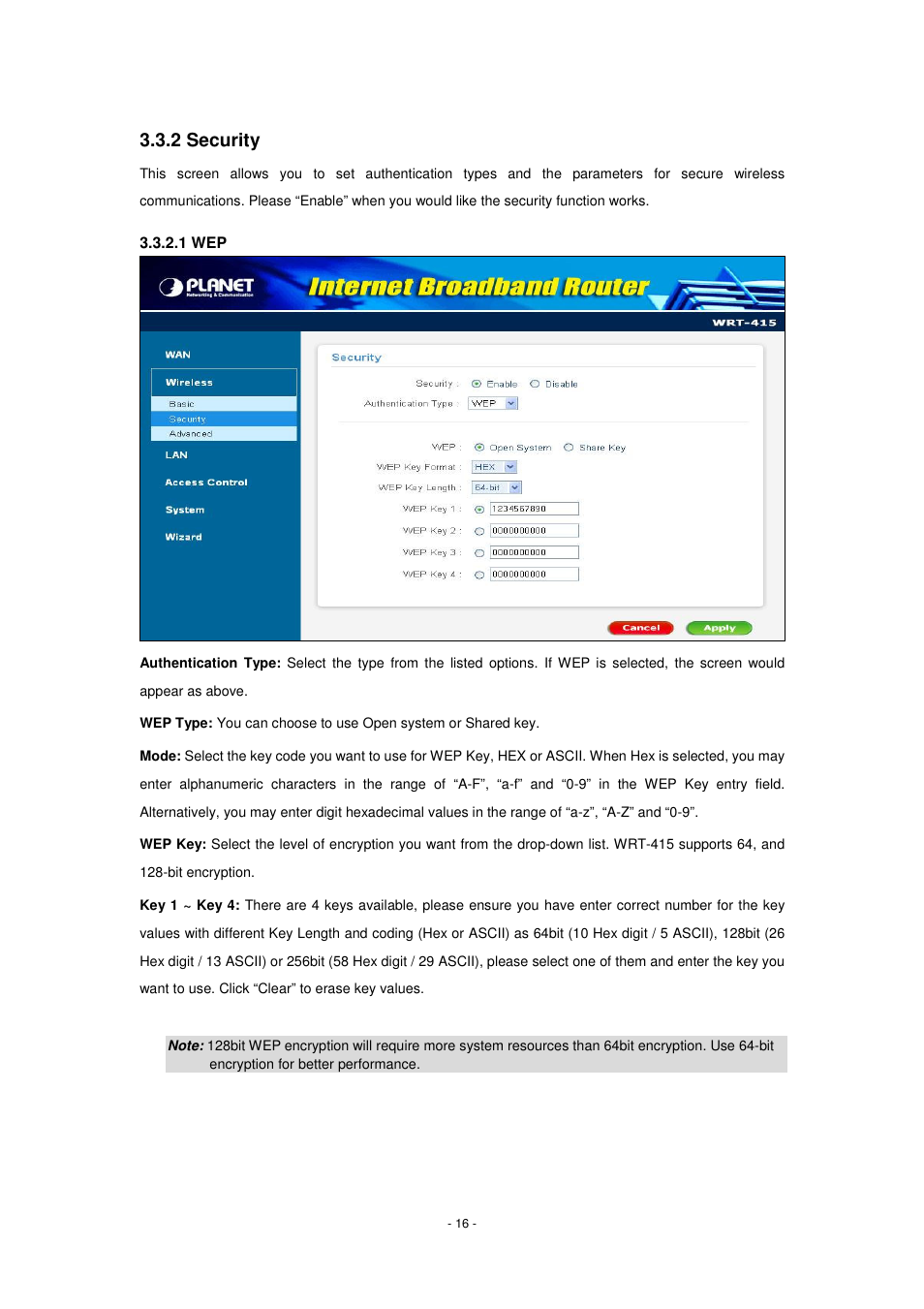 2 security | PLANET WRT-415 User Manual | Page 22 / 52