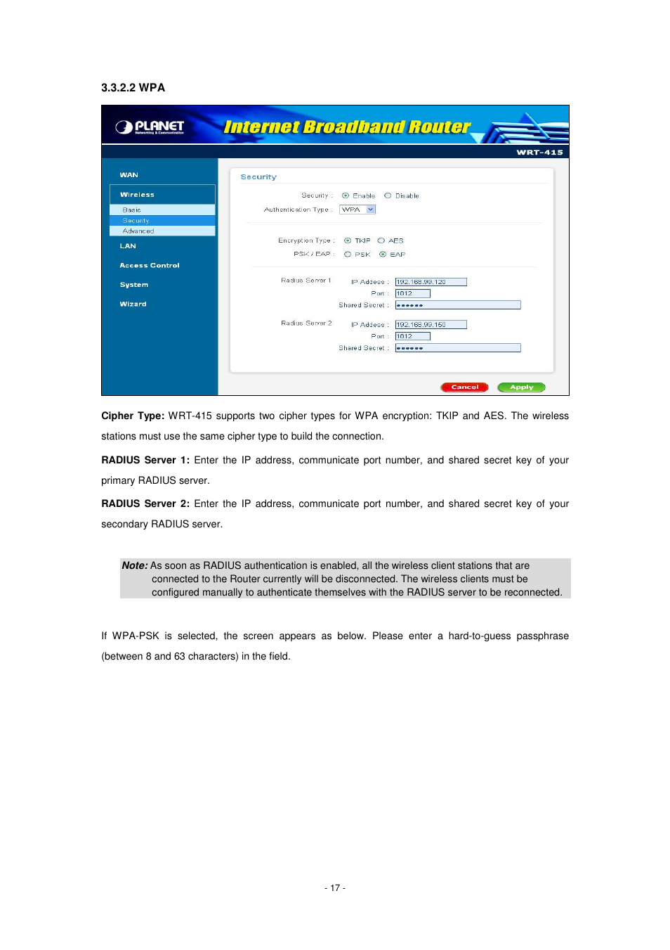 PLANET WRT-415 User Manual | Page 23 / 52