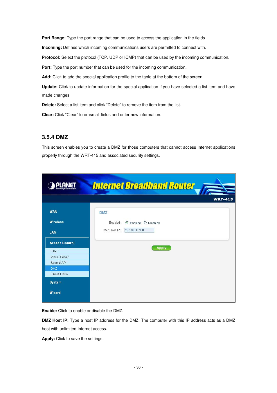 4 dmz | PLANET WRT-415 User Manual | Page 36 / 52