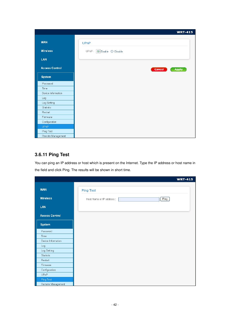11 ping test | PLANET WRT-415 User Manual | Page 48 / 52