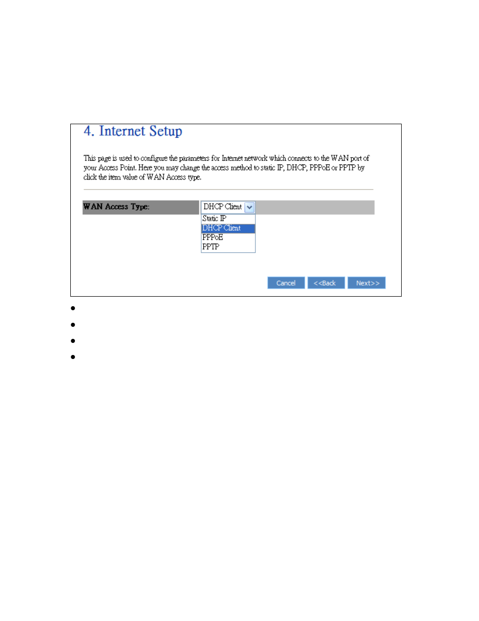 4 wan, 5 wireless basic setting | PLANET WRT-416 User Manual | Page 16 / 40