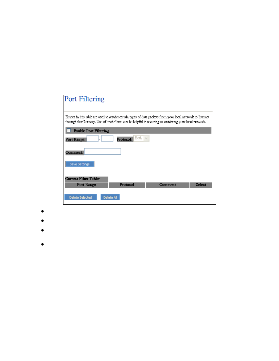Chapter 8 security management, 1 port filtering, 2 ip filtering | PLANET WRT-416 User Manual | Page 33 / 40