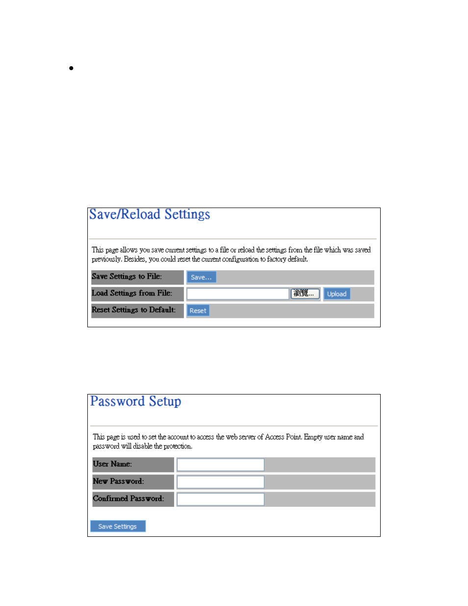3 save/reload setting, 4 password | PLANET WRT-416 User Manual | Page 39 / 40