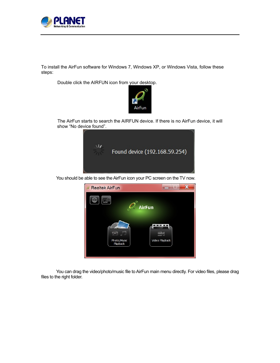 Chapter 3. airfun mode, 1 basic usage of airfun utility (android) | PLANET WTV-3000 User Manual | Page 12 / 40