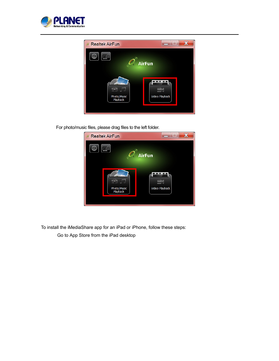 2 basic usage of imediashare utility (ios) | PLANET WTV-3000 User Manual | Page 13 / 40