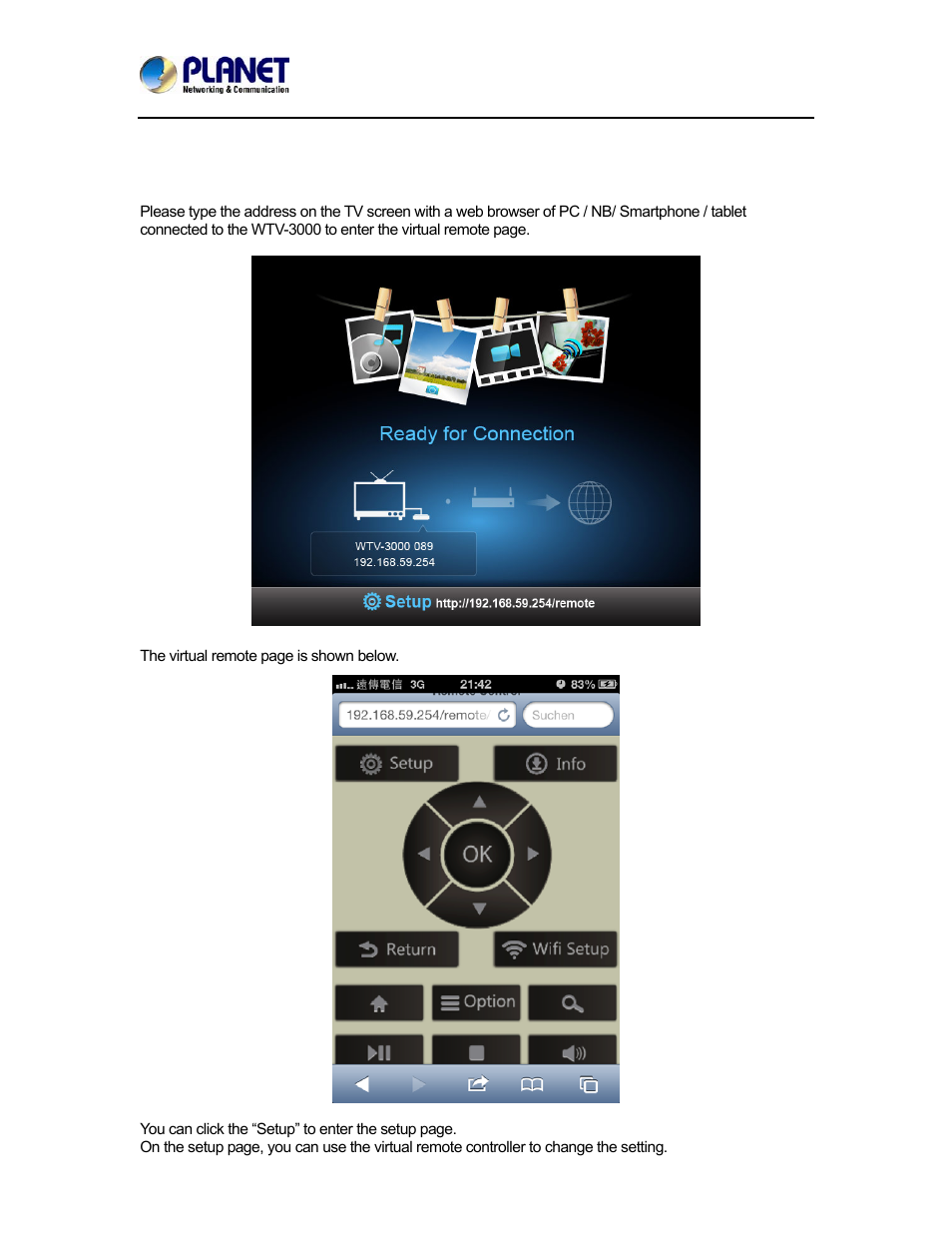 Chapter 6. web-based management, Chapter 6, Web-based management | PLANET WTV-3000 User Manual | Page 30 / 40