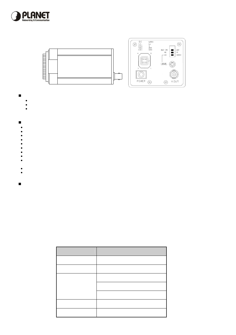 PLANET CAM-BX42 User Manual | 2 pages