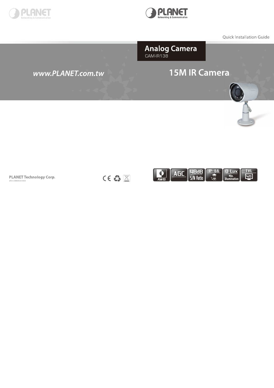 PLANET CAM-IR138 User Manual | Page 2 / 2