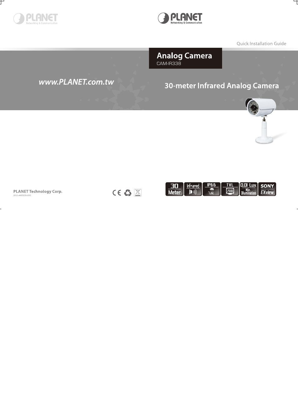 PLANET CAM-IR338 User Manual | Page 2 / 2