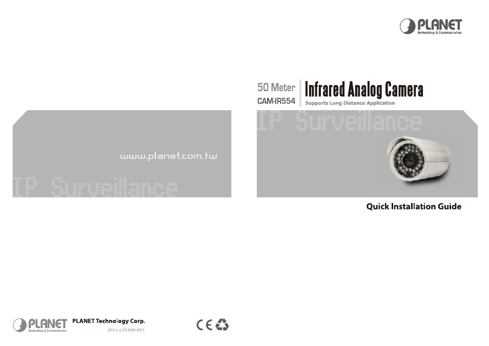 PLANET CAM-IR554 User Manual | 2 pages