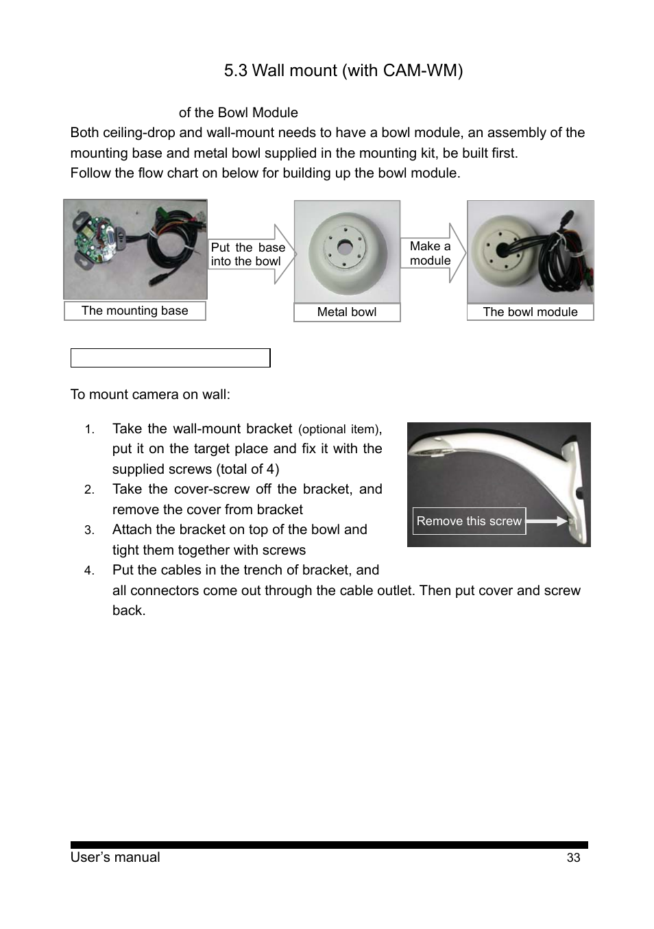 3 wall mount (with cam-wm) | PLANET CAM-ISD52 User Manual | Page 34 / 72