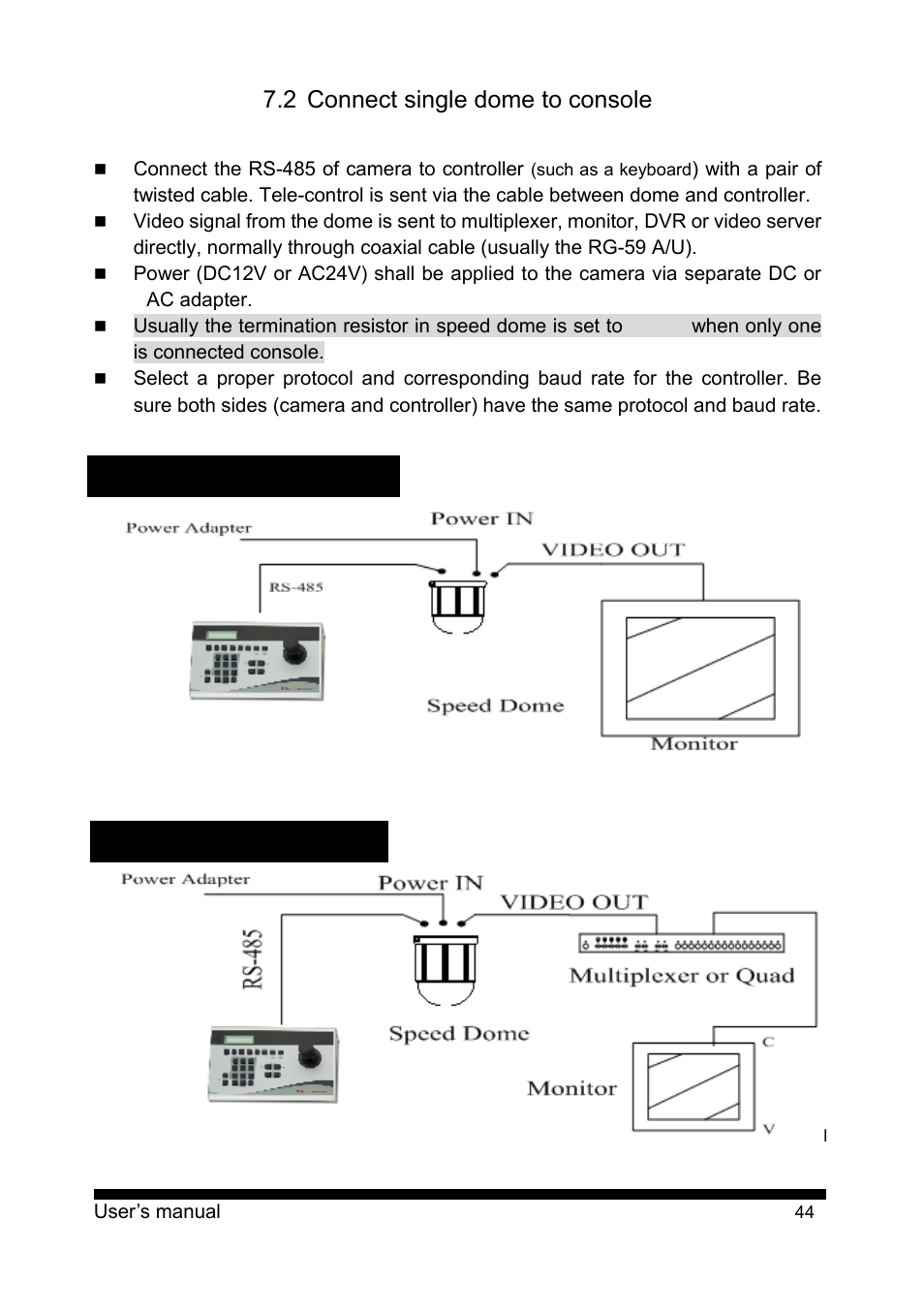 2 connect single dome to console | PLANET CAM-ISD52 User Manual | Page 45 / 72