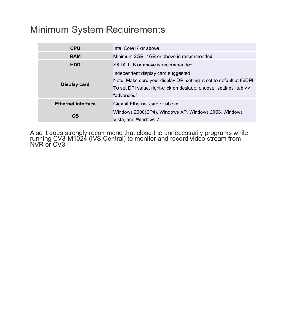 Minimum system requirements | PLANET CV3-M1024 User Manual | Page 3 / 63